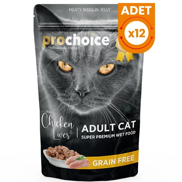 Pro Choice Tahılsız Tavuk ve Ciğerli Yetişkin Konserve Kedi Maması