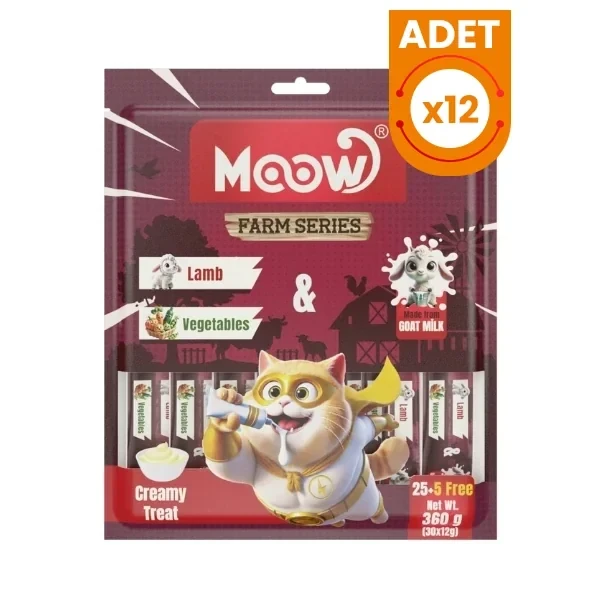 Moow Kuzu Etli Sebzeli ve Keçi Sütlü Yetişkin Sıvı Kedi Ödül Maması