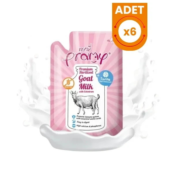 Pramy Kolostrum ve Taurinli Yavru Kediler için Sterilize Keçi Sütü 6 ADET 60GR