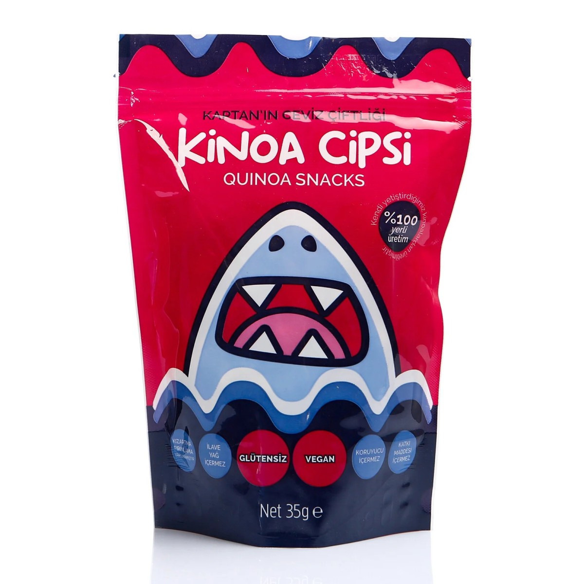 Kaptan'ın Ceviz Çiftliği Kinoa Cipsi Glütensiz ve Vegan Sağlıklı Atıştırmalık 35 gr