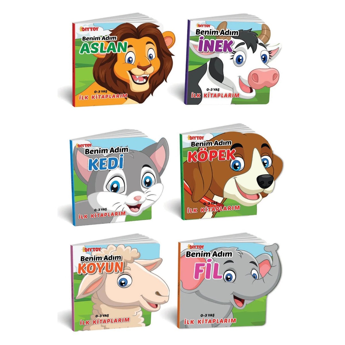 DIYTOY Ben Kimim Hayvanlar 6lı Bebek Kitap Seti