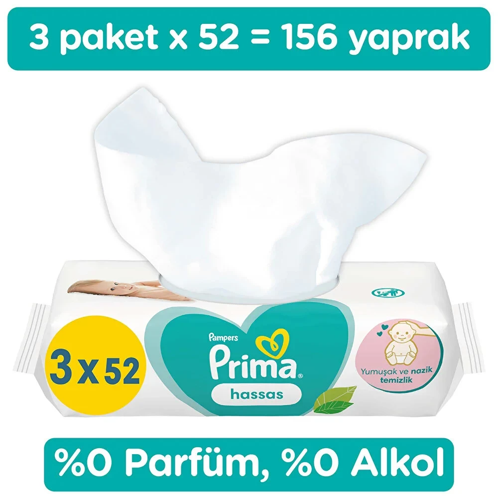 Hassas Bebek Islak Mendil 3x52 Adet