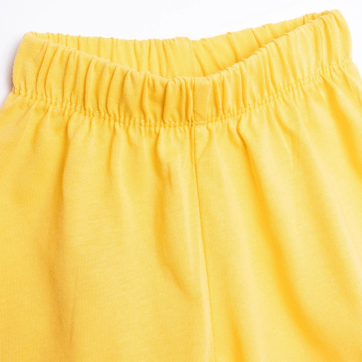 HelloBaby Kız Bebek Pijama Takımı Bisiklet Yaka Reçme Paça Kısa Kol Beyaz